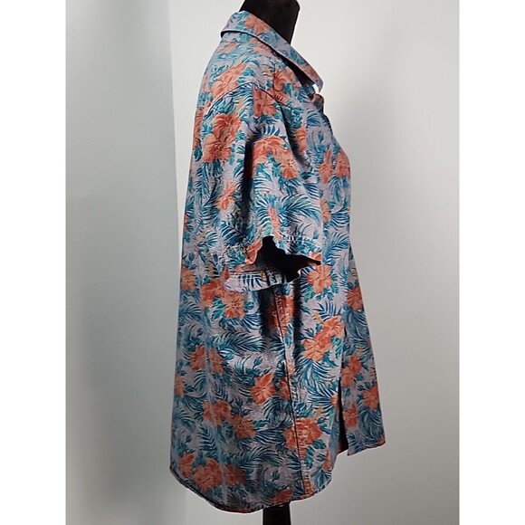 Chip & Pepper California XL Summer Aloha Hawaiian Button Blue Short Cotton - Picture 5 of 11